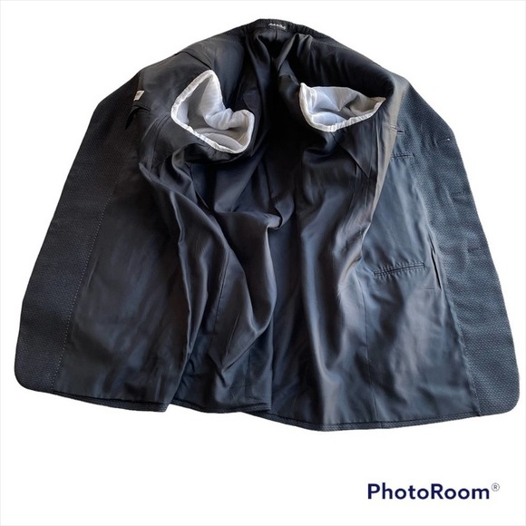 PAL ZILERI GRUPPO FORALL Suit Jacket Blazer Navy Blue Black Size 46L Sport Coat - Picture 7 of 12
